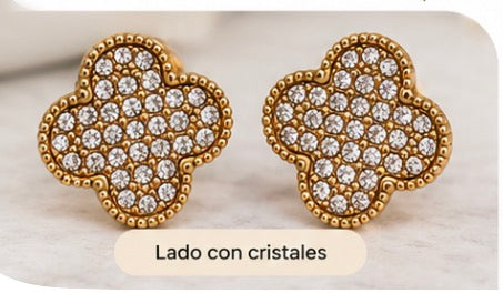 Aretes Duo Clover Reversibles