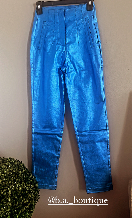 Pantalón azul metálico