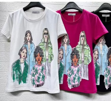 Tshirts con estampados de rhinestone