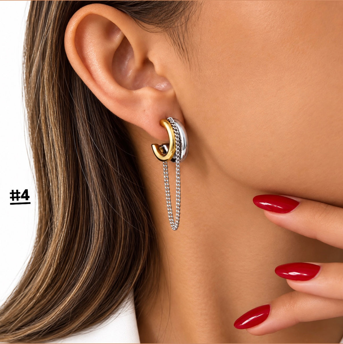 Lumélle— Colección de Aretes de aro con cadenas