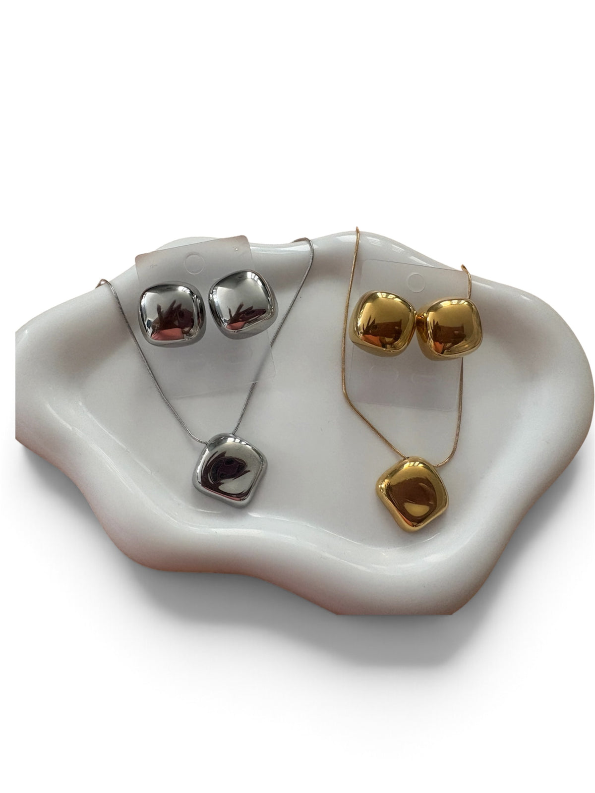 Set Aura Silver / Set Aura Gold ✨Set collar y aretes—