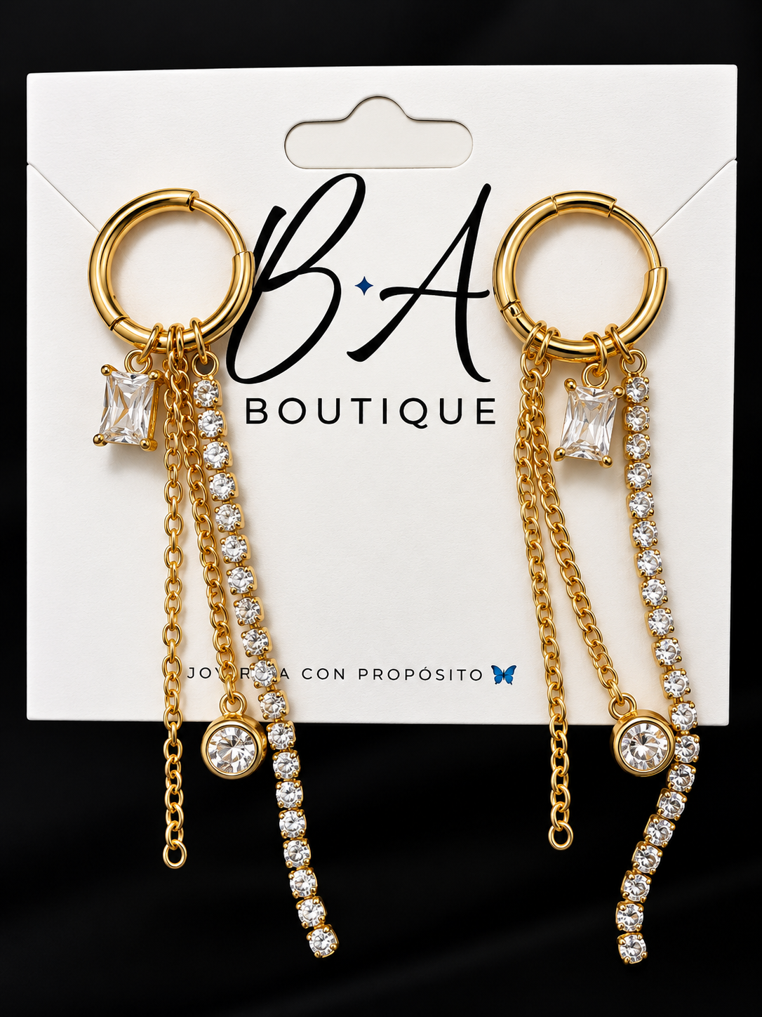 Lumélle— Colección de Aretes de aro con cadenas