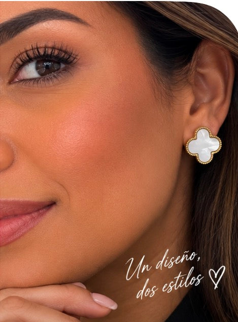 Aretes Duo Clover Reversibles