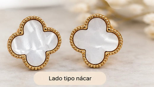 Aretes Duo Clover Reversibles